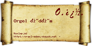Orgel Ádám névjegykártya